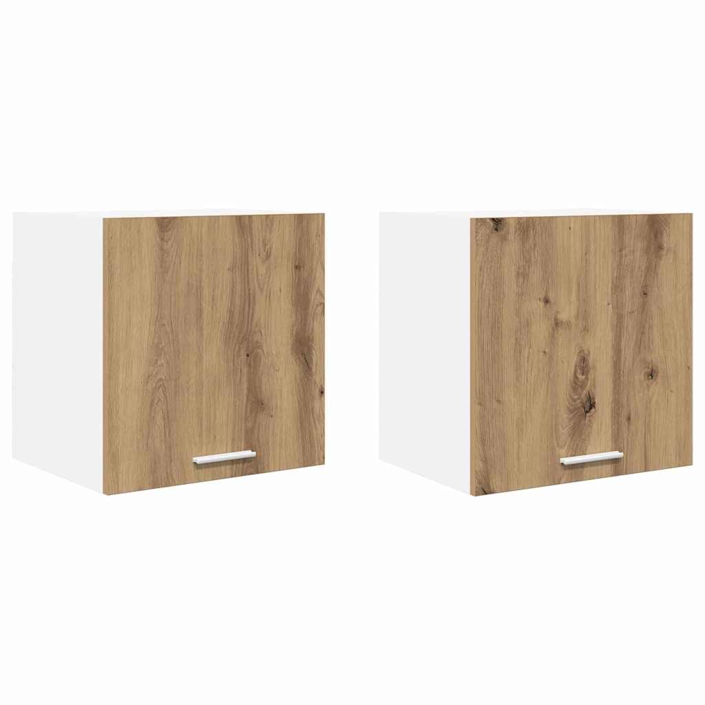 Hengende skap med dør 2 pcs Artisan eik og hvit 40 x 31 x 40 cm