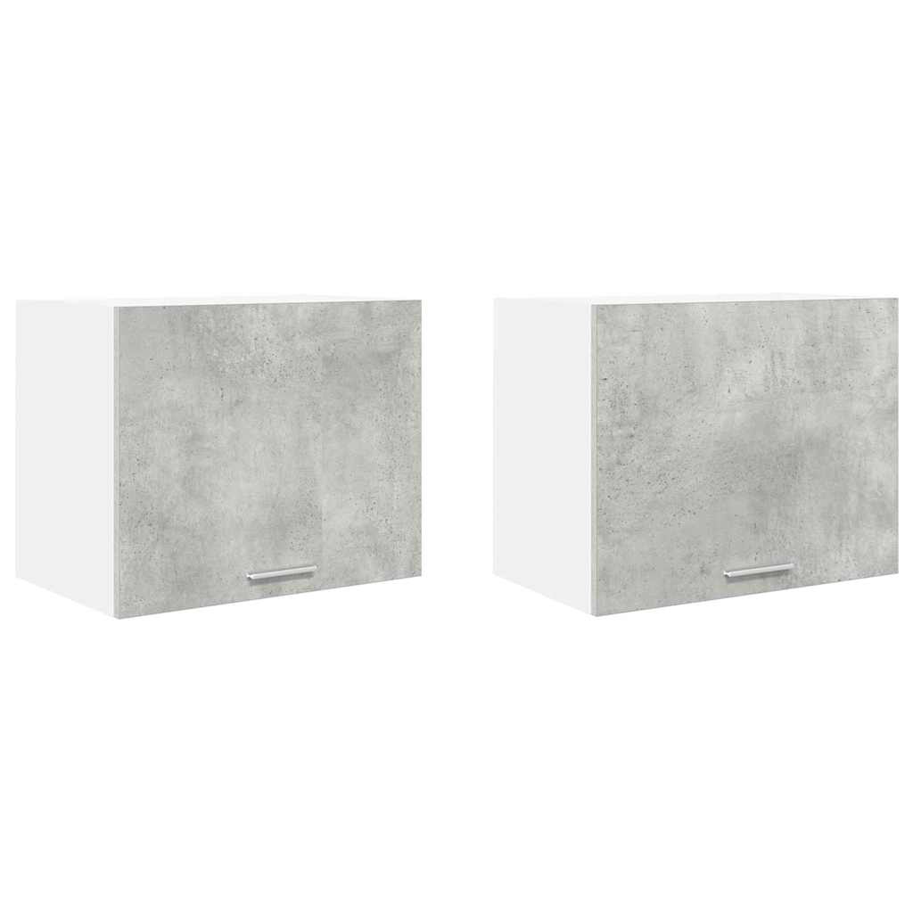 Hengende skap med dør 2 pcs Betonggrå og hvit 50 x 31 x 40 cm