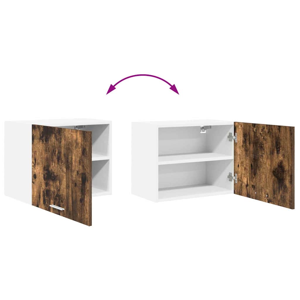 Hengende skap Røkt eik og hvit 50 x 31 x 40 cm Konstruert tre