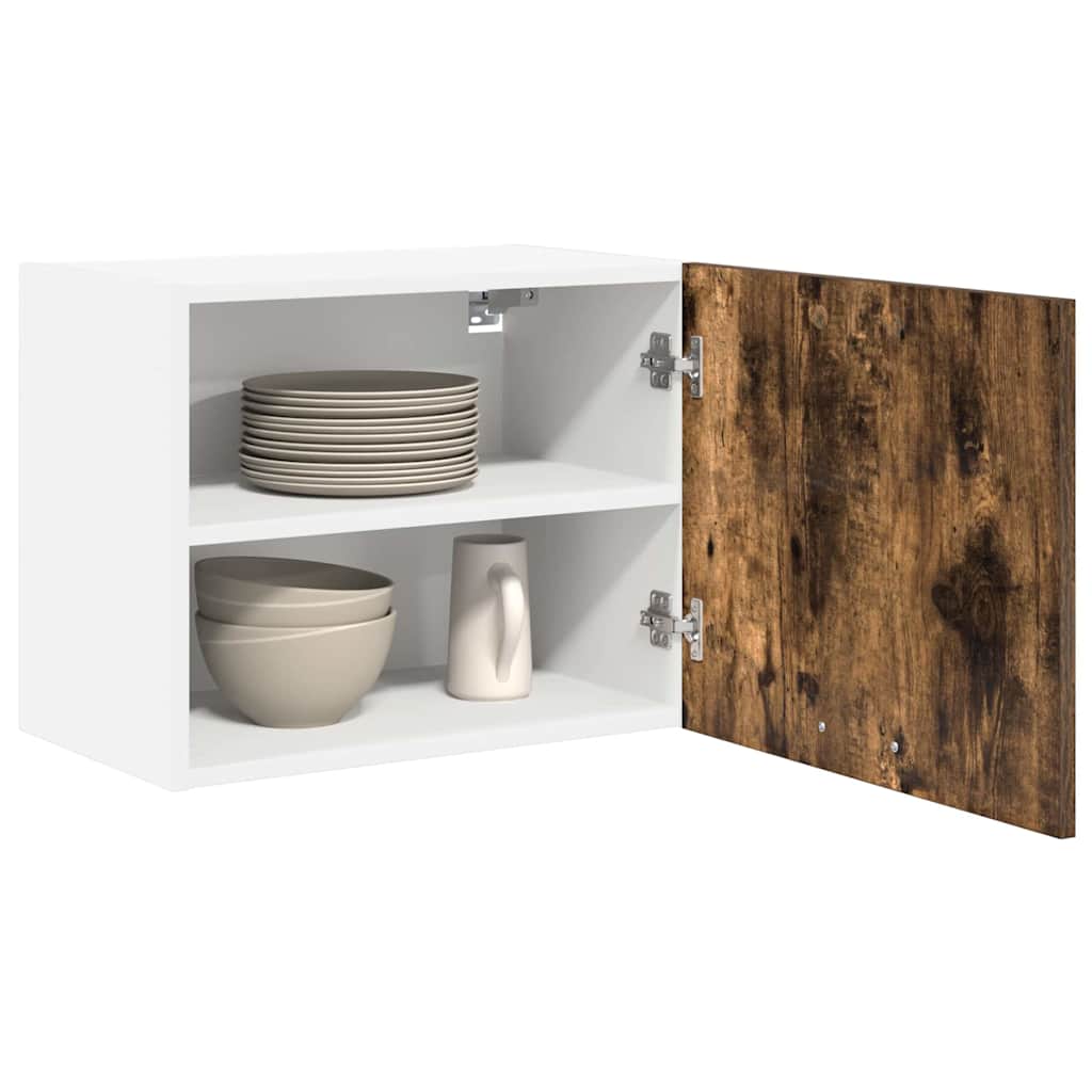 Hengende skap Røkt eik og hvit 50 x 31 x 40 cm Konstruert tre
