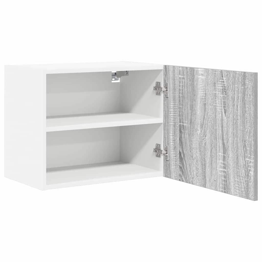 Hengende skap med dør 2 pcs Grå Sonoma og hvit 50 x 31 x 40 cm