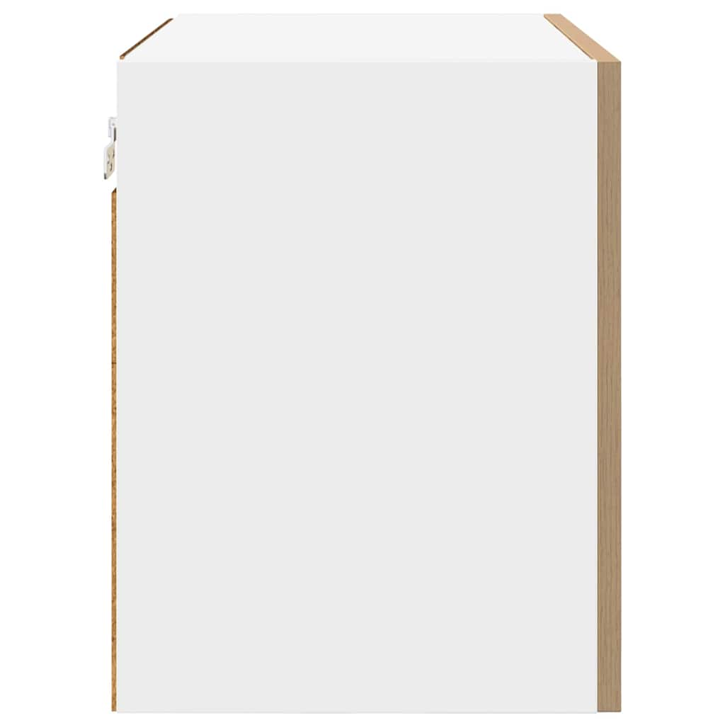 Hengende skap med dør 2 pcs Artisan eik og hvit 50 x 31 x 40 cm