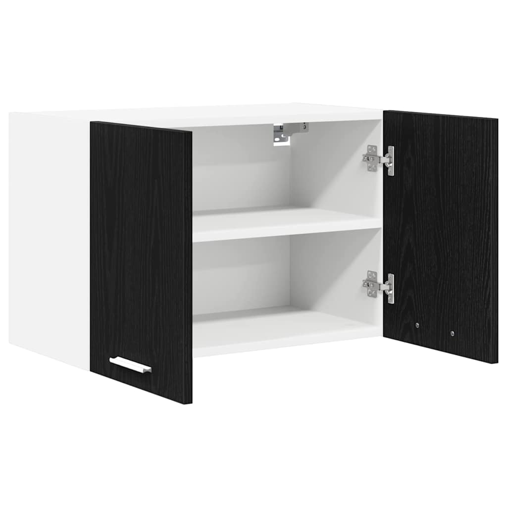 Hengende skap med dør 2 pcs Svart eik og hvit 60 x 31 x 40 cm