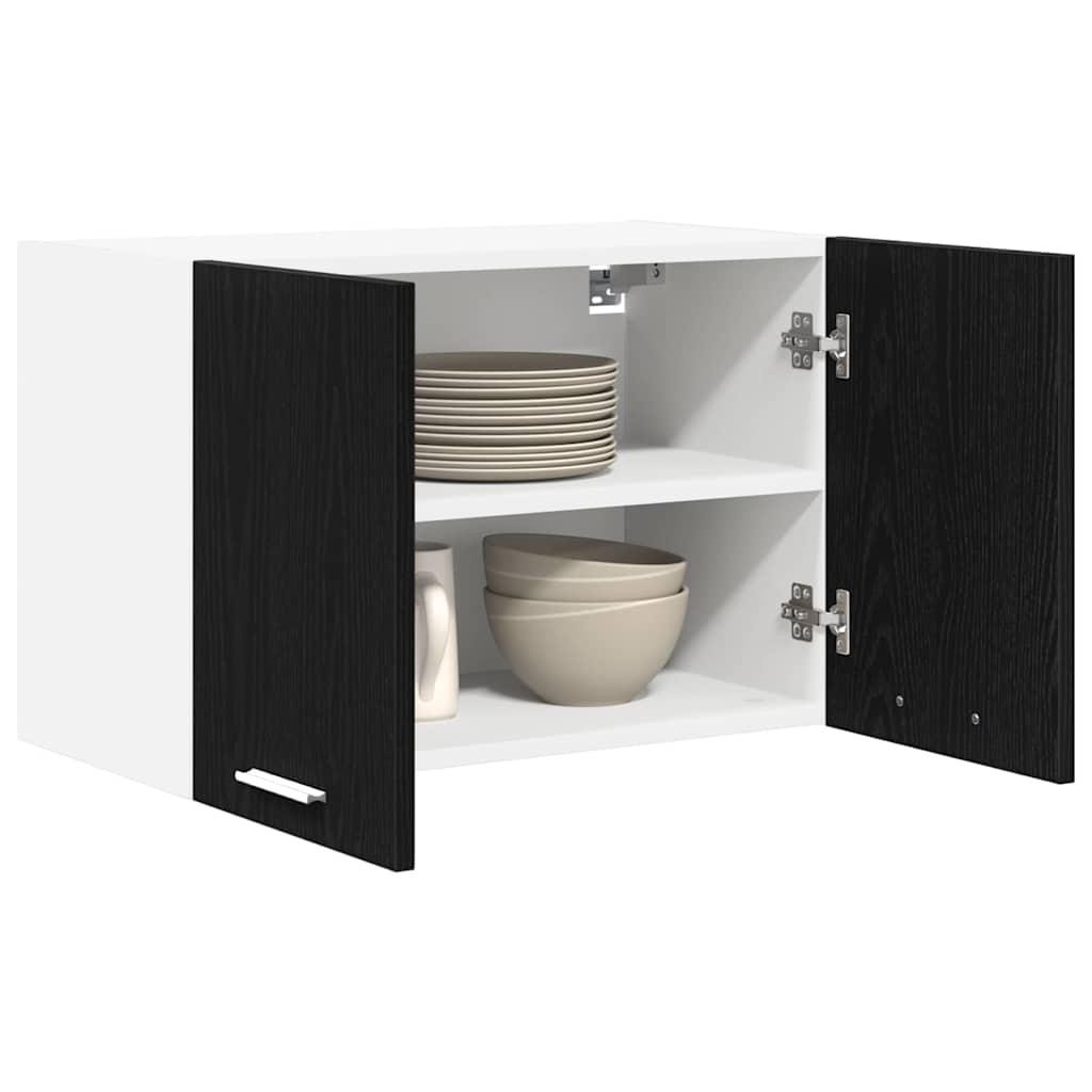 Hengende skap med dør 2 pcs Svart eik og hvit 60 x 31 x 40 cm