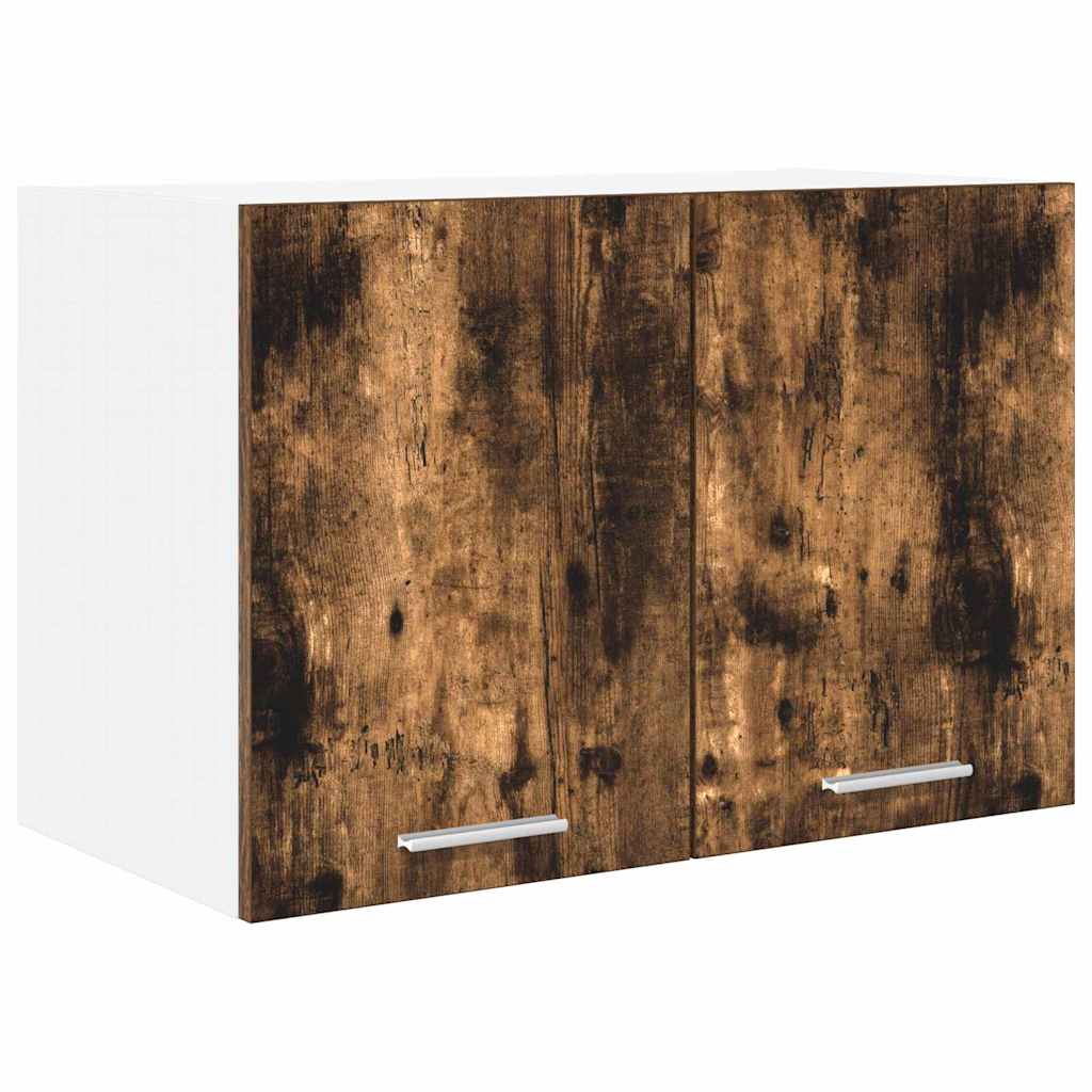 Hengende skap med dør 2 pcs Røkt eik og hvit 60 x 31 x 40 cm