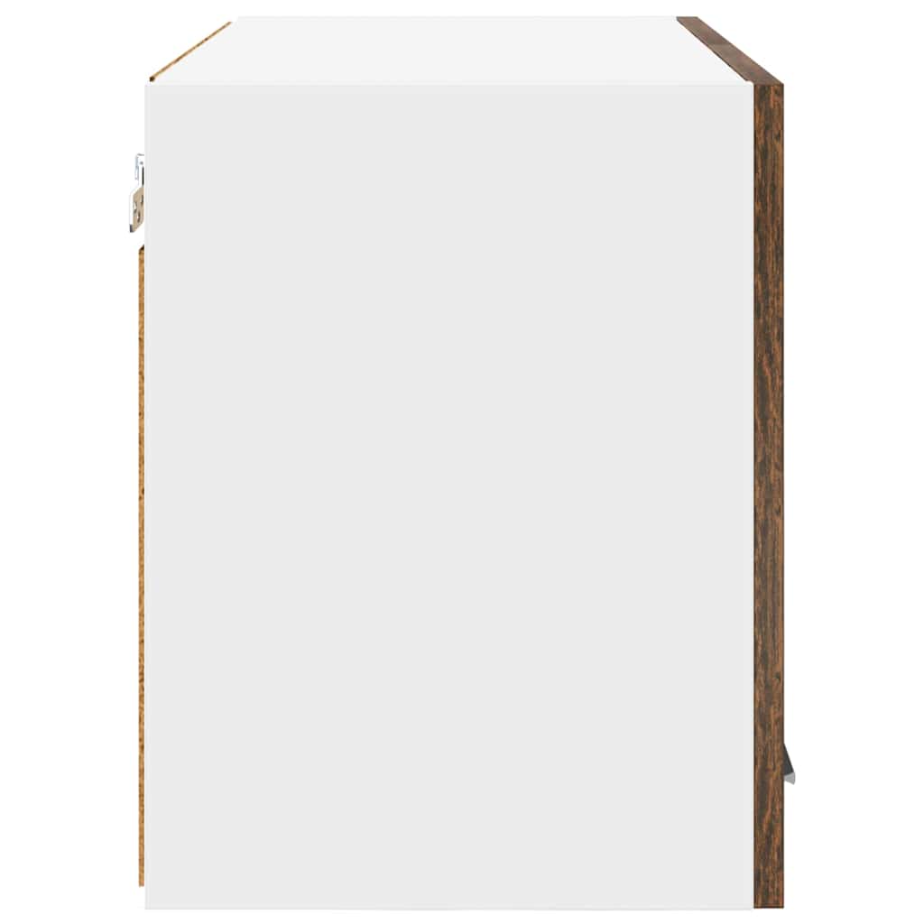 Hengende skap med dør 2 pcs Røkt eik og hvit 60 x 31 x 40 cm