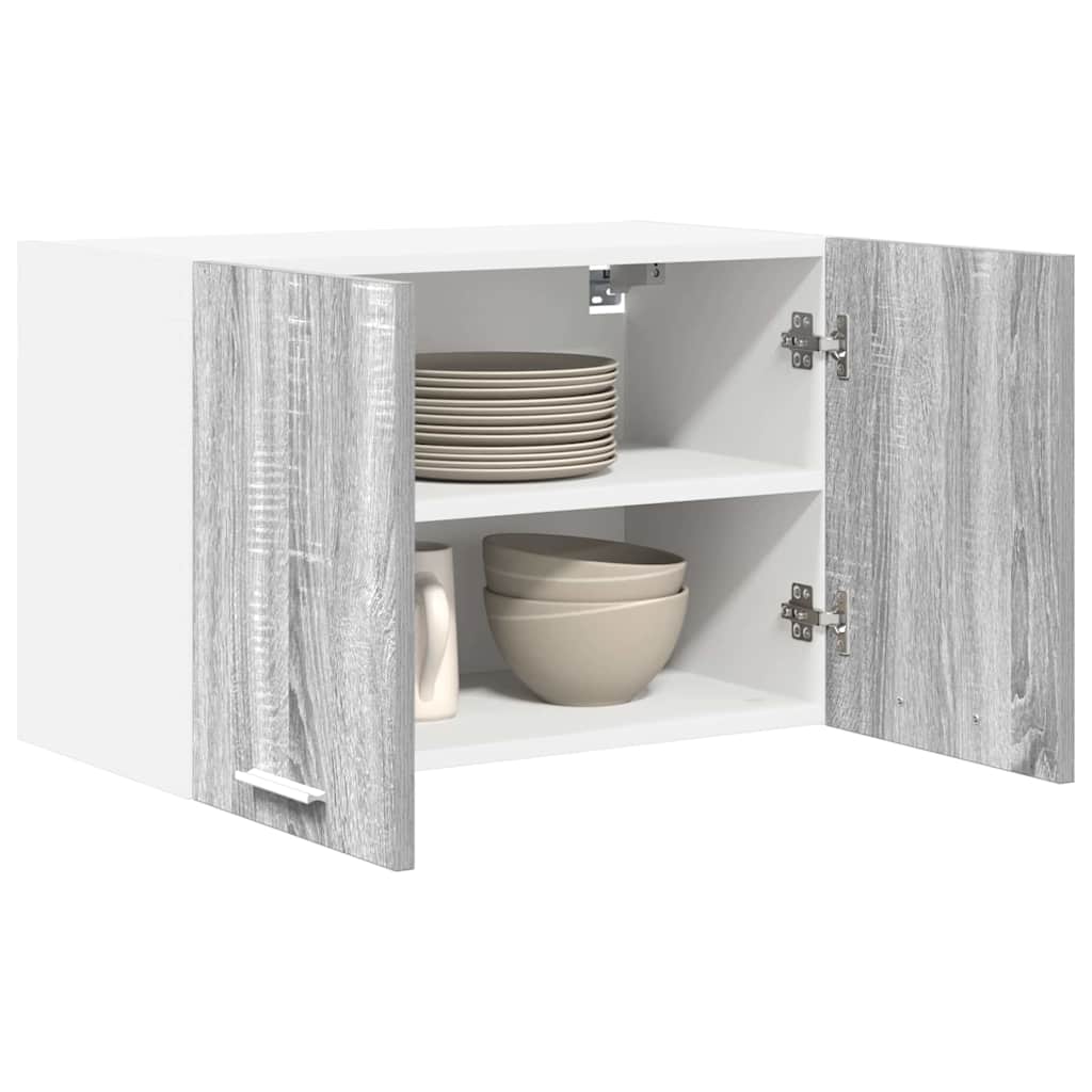 Hengende skap med dør 2 pcs Grå Sonoma og hvit 60 x 31 x 40 cm