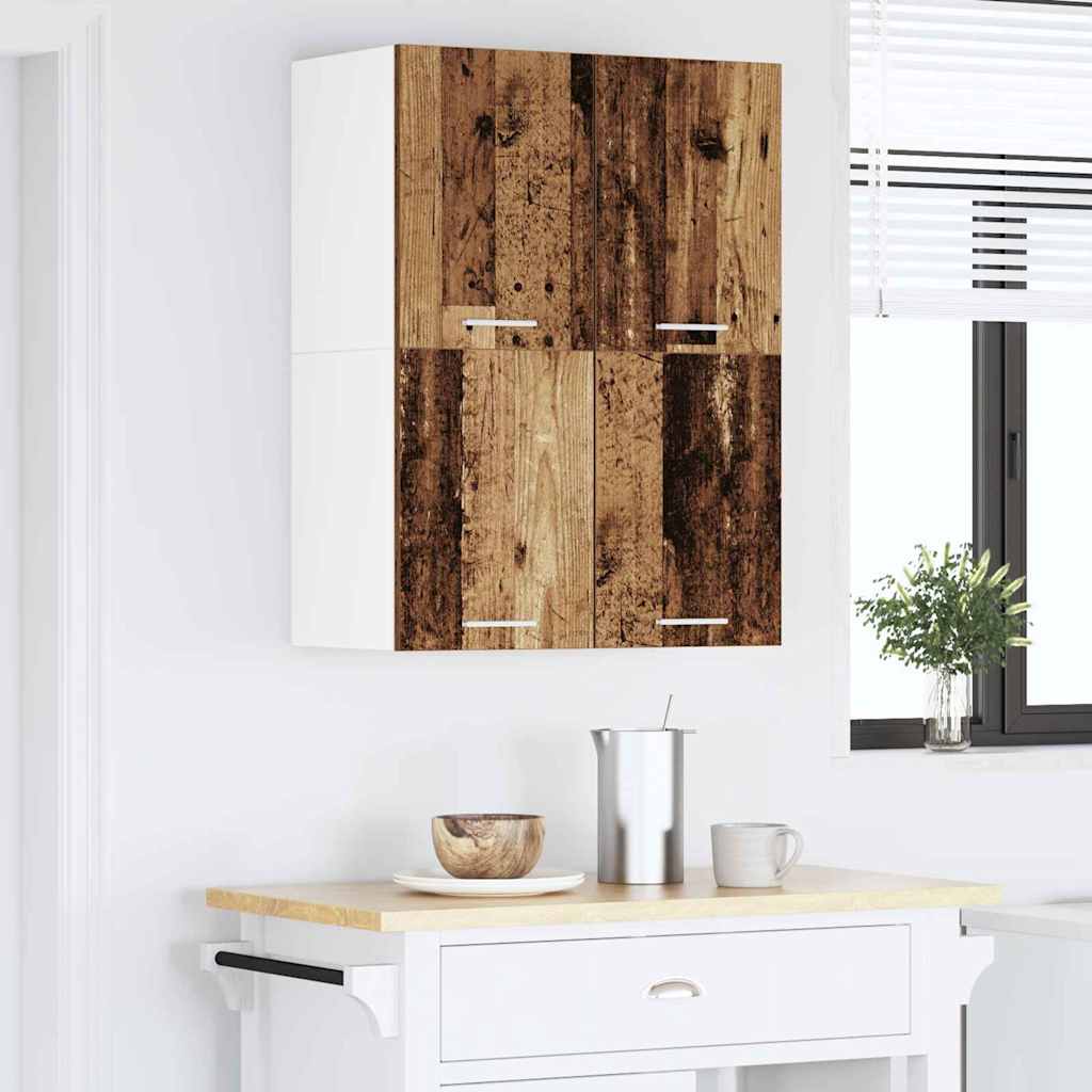 Hengende skap 2 pcs Gammel treverk og hvit 60 x 31 x 40 cm