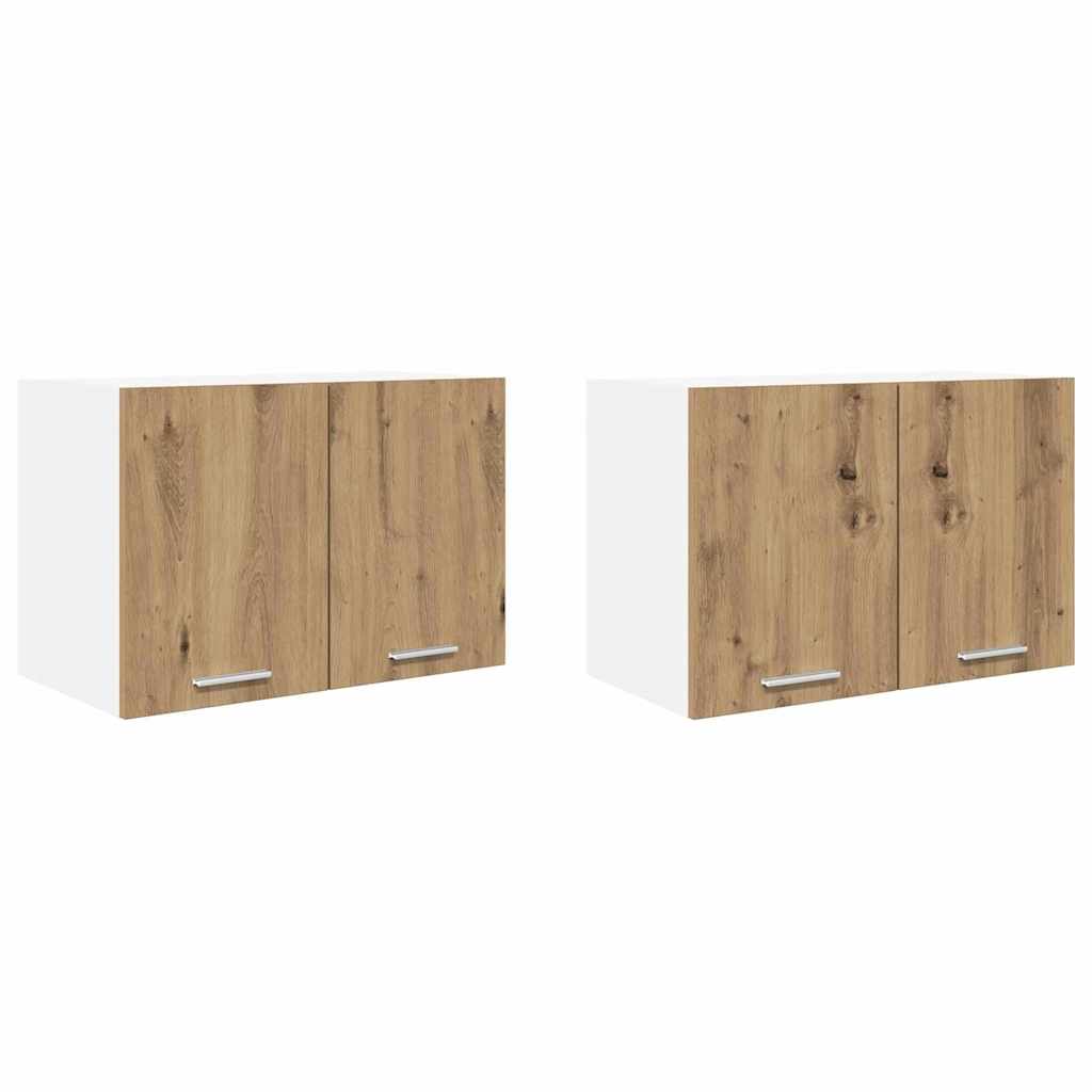 Hengende skap med dør 2 pcs Artisan eik og hvit 60 x 31 x 40 cm