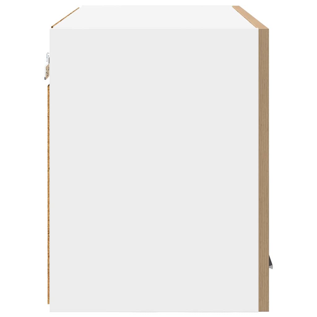 Hengende skap med dør 2 pcs Artisan eik og hvit 60 x 31 x 40 cm