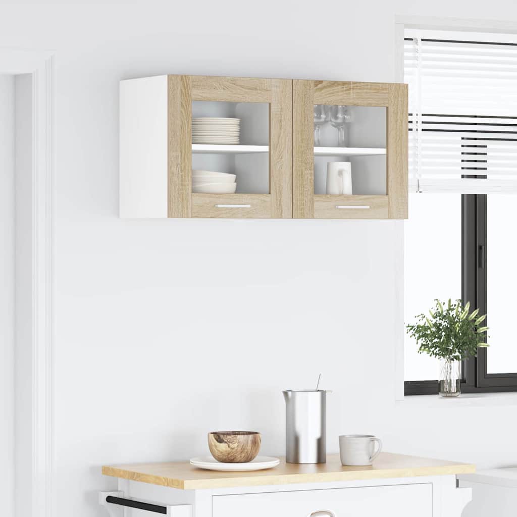 Hengende skap 2 pcs Sonoma eik 40 x 31 x 40 cm Konstruert tre