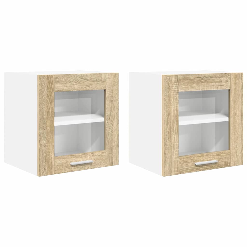 Hengende skap 2 pcs Sonoma eik 40 x 31 x 40 cm Konstruert tre