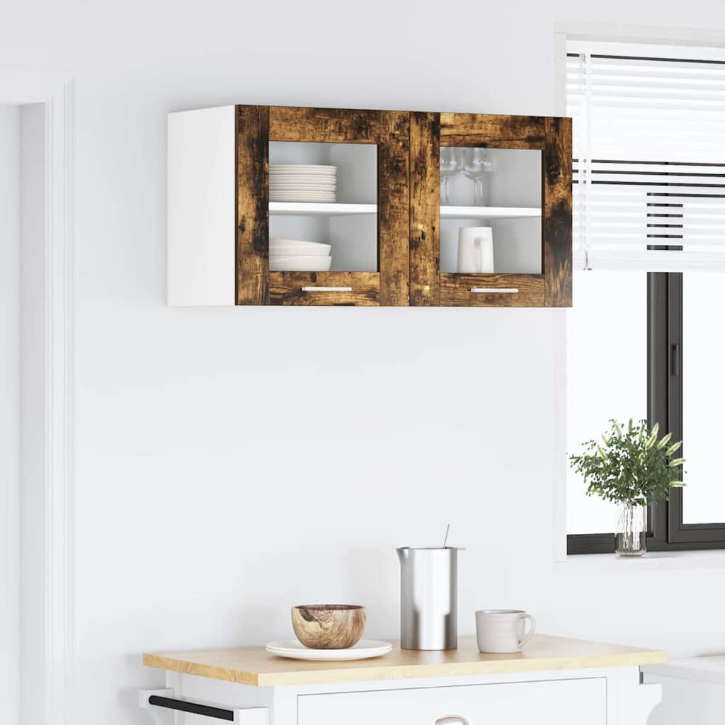 Hengende skap 2 pcs Røkt eik 40 x 31 x 40 cm Konstruert tre