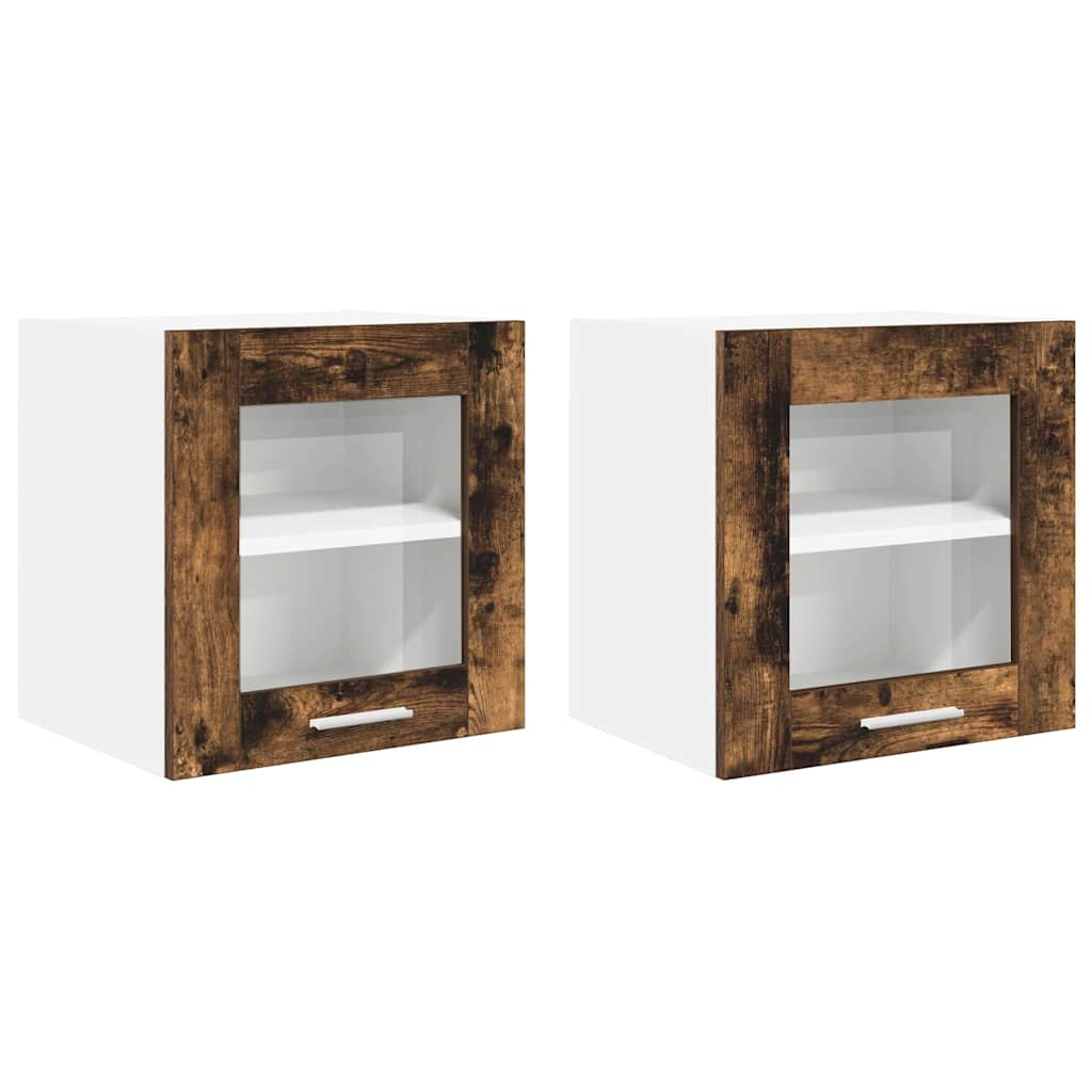 Hengende skap 2 pcs Røkt eik 40 x 31 x 40 cm Konstruert tre