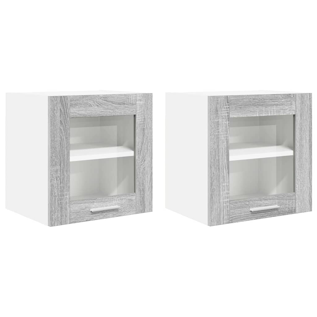 Hengende skap 2 pcs Grå Sonoma 40 x 31 x 40 cm Konstruert tre