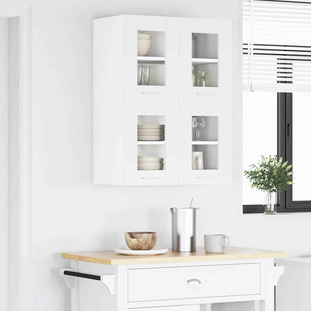 Hengende skap med dør 2 pcs Hvit 60 x 31 x 40 cm Konstruert tre