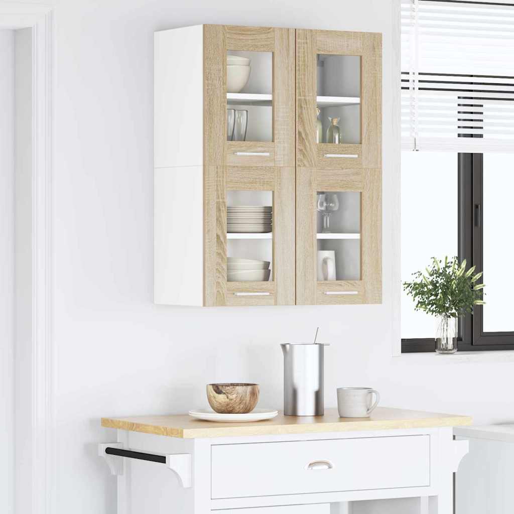 Hengende skap 2 pcs Sonoma eik 60 x 31 x 40 cm Konstruert tre