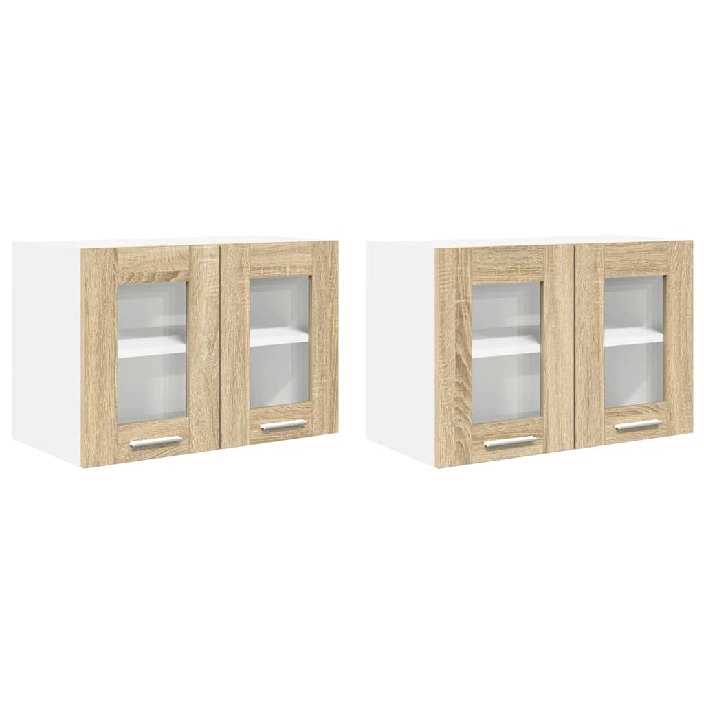 Hengende skap 2 pcs Sonoma eik 60 x 31 x 40 cm Konstruert tre