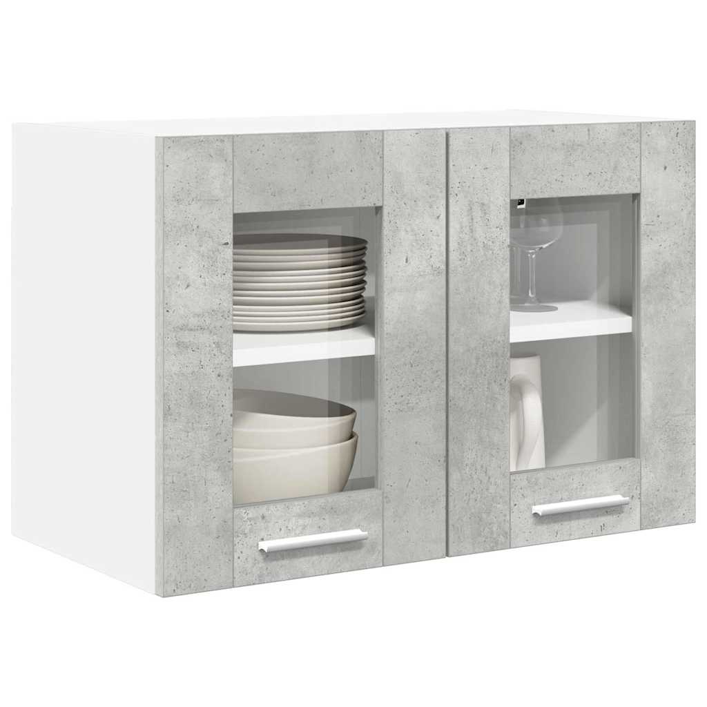 Hengende skap 2 pcs Betonggrå 60 x 31 x 40 cm Konstruert tre