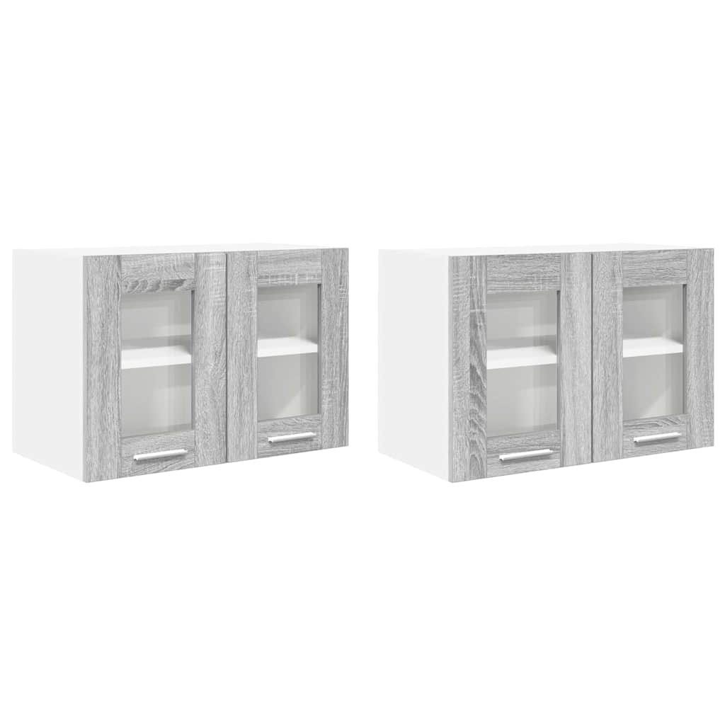 Hengende skap 2 pcs Grå Sonoma 60 x 31 x 40 cm Konstruert tre