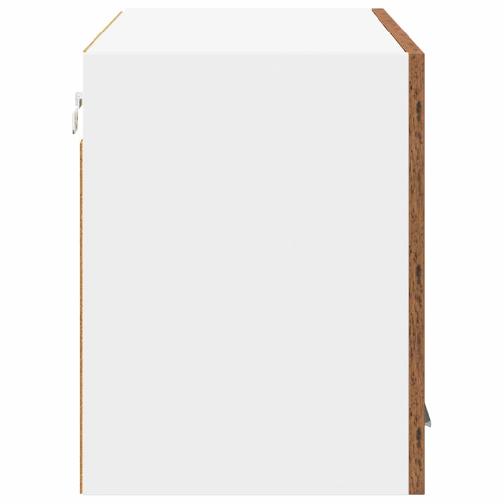 Hengende skap med dør Gammel treverk og hvit 80 x 31 x 40 cm