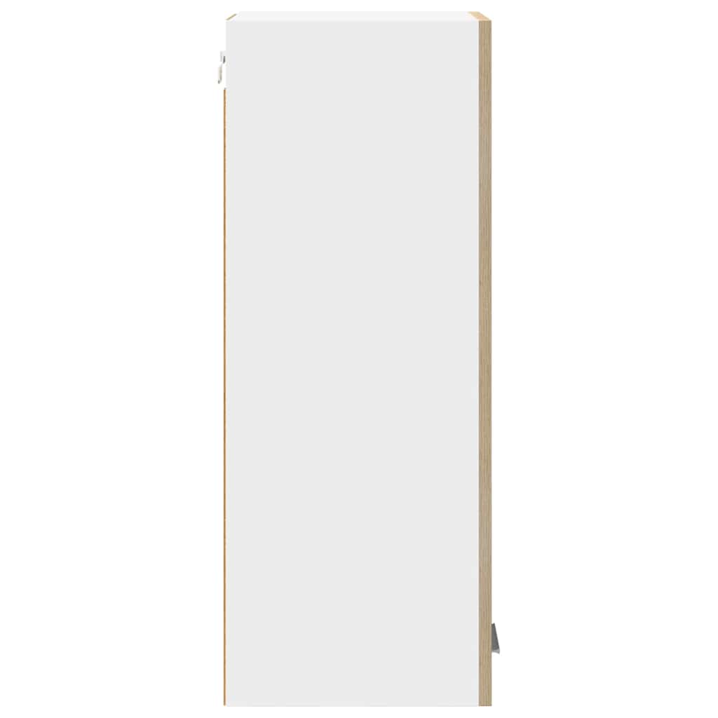 Hengende skap med dør 2 pcs Sonoma eik og hvit 30 x 31 x 80 cm