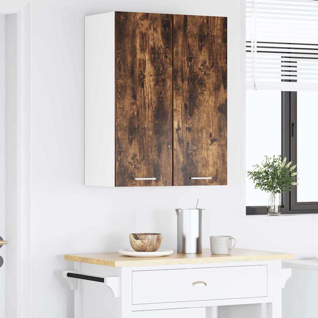 Hengende skap Riga 2 pcs Røkt eik og hvit 30 x 31 x 80 cm