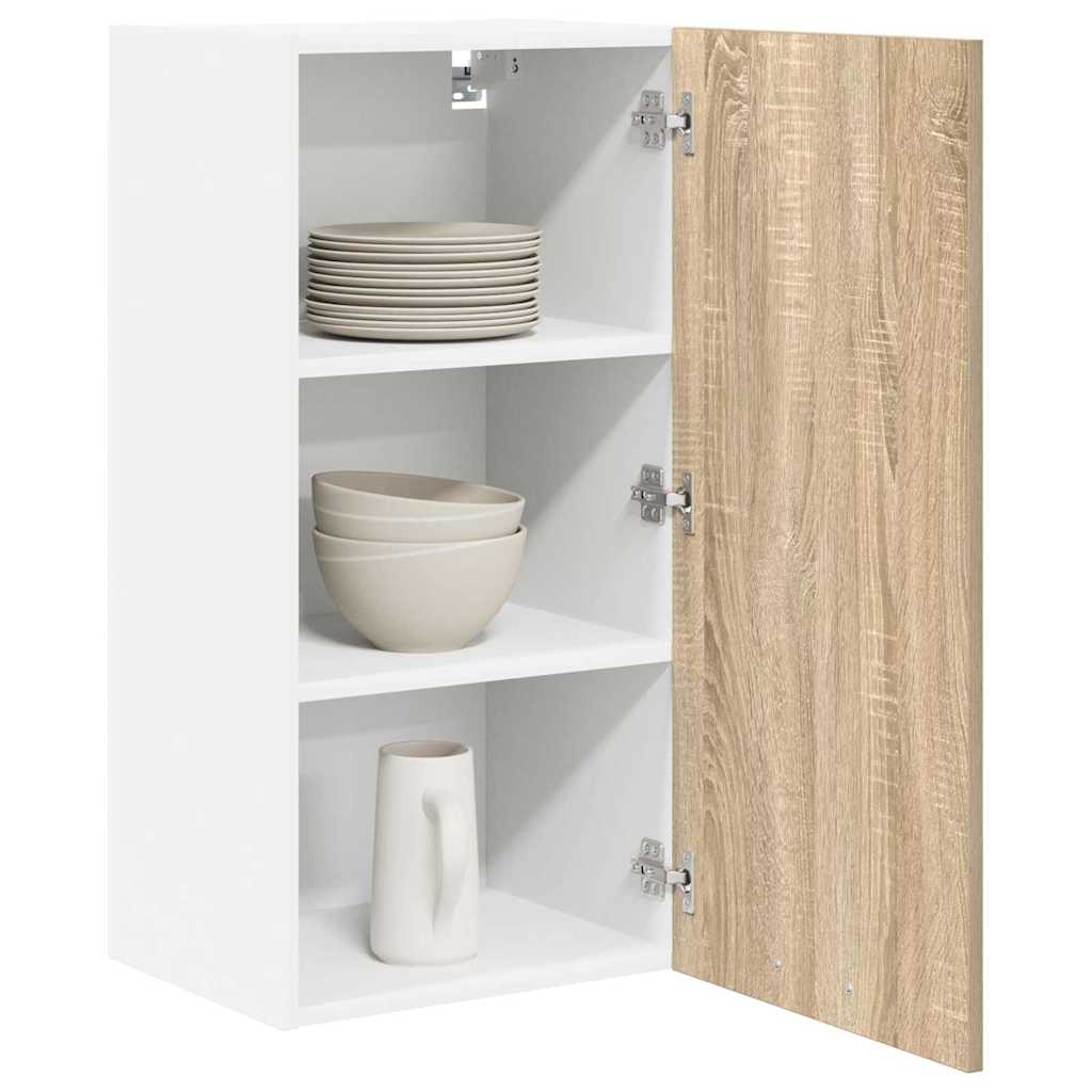Hengende skap Sonoma eik og hvit 40 x 31 x 80 cm Konstruert tre
