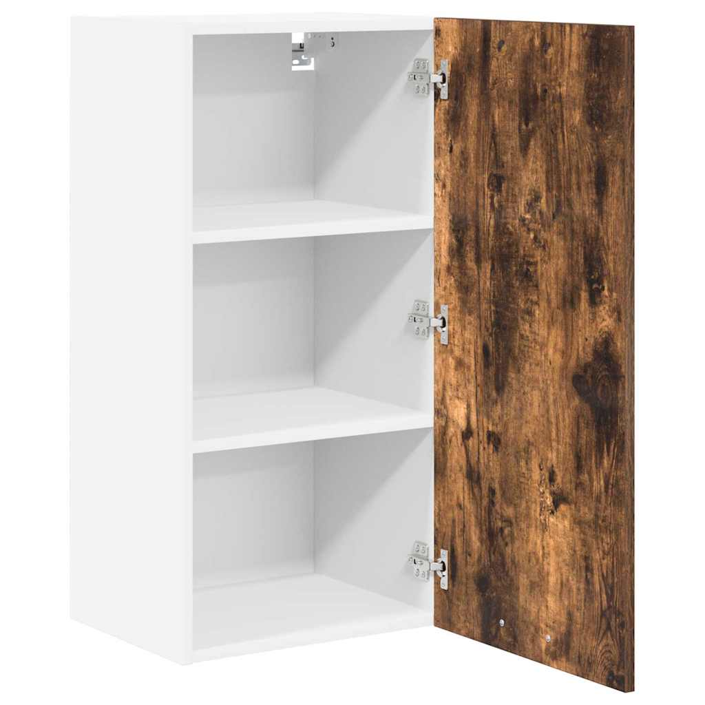 Hengende skap Røkt eik og hvit 40 x 31 x 80 cm Konstruert tre