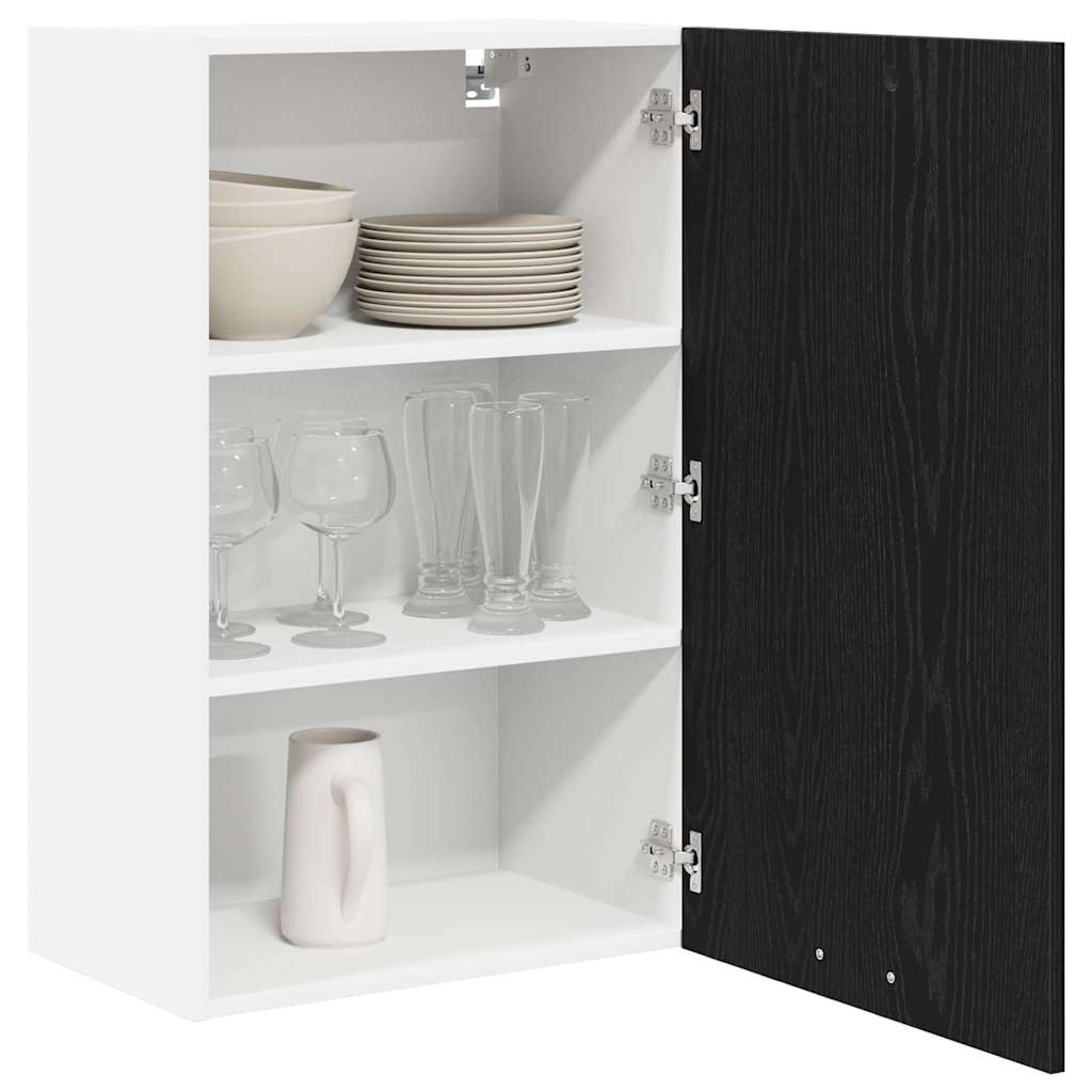 Hengende skap Svart eik og hvit 50 x 31 x 80 cm Konstruert tre