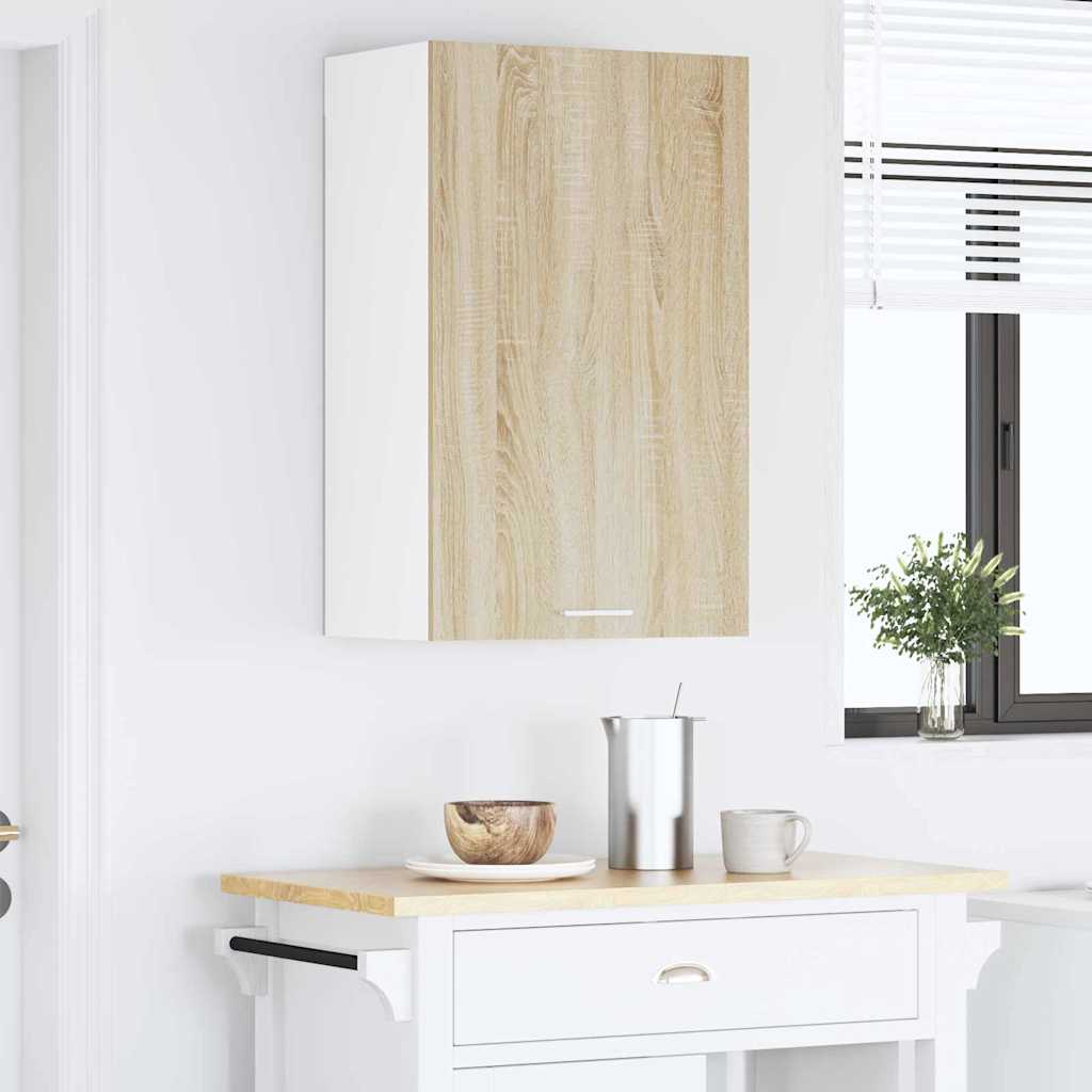 Hengende skap Sonoma eik og hvit 50 x 31 x 80 cm Konstruert tre