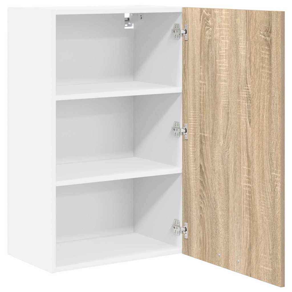 Hengende skap Sonoma eik og hvit 50 x 31 x 80 cm Konstruert tre