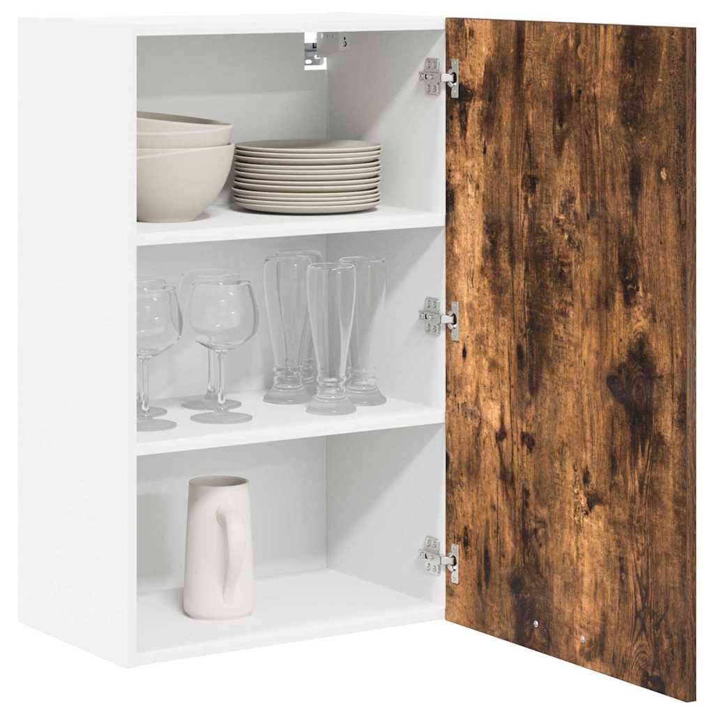 Hengende skap Røkt eik og hvit 50 x 31 x 80 cm Konstruert tre