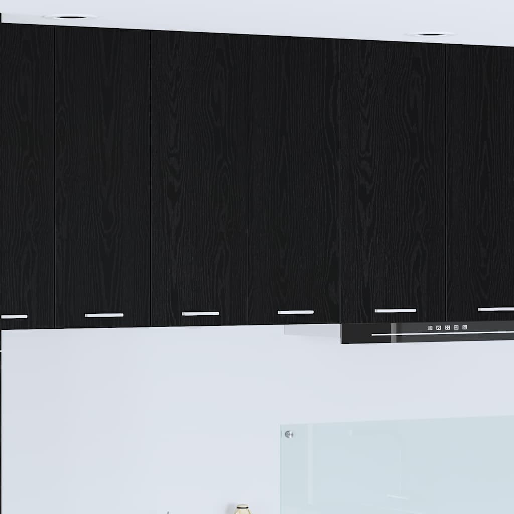 Hengende skap med dør Svart Eik 60 x 31 x 80 cm Konstruert tre