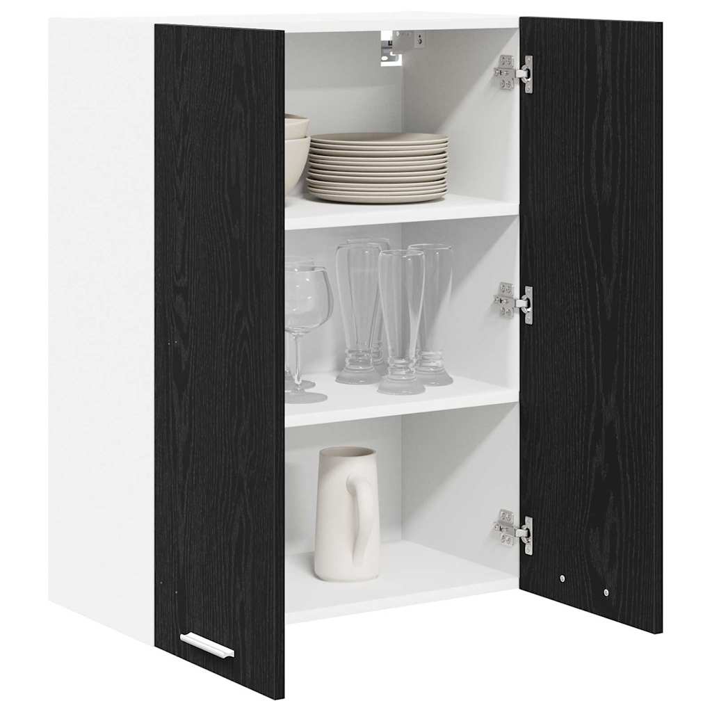 Hengende skap med dør Svart Eik 60 x 31 x 80 cm Konstruert tre