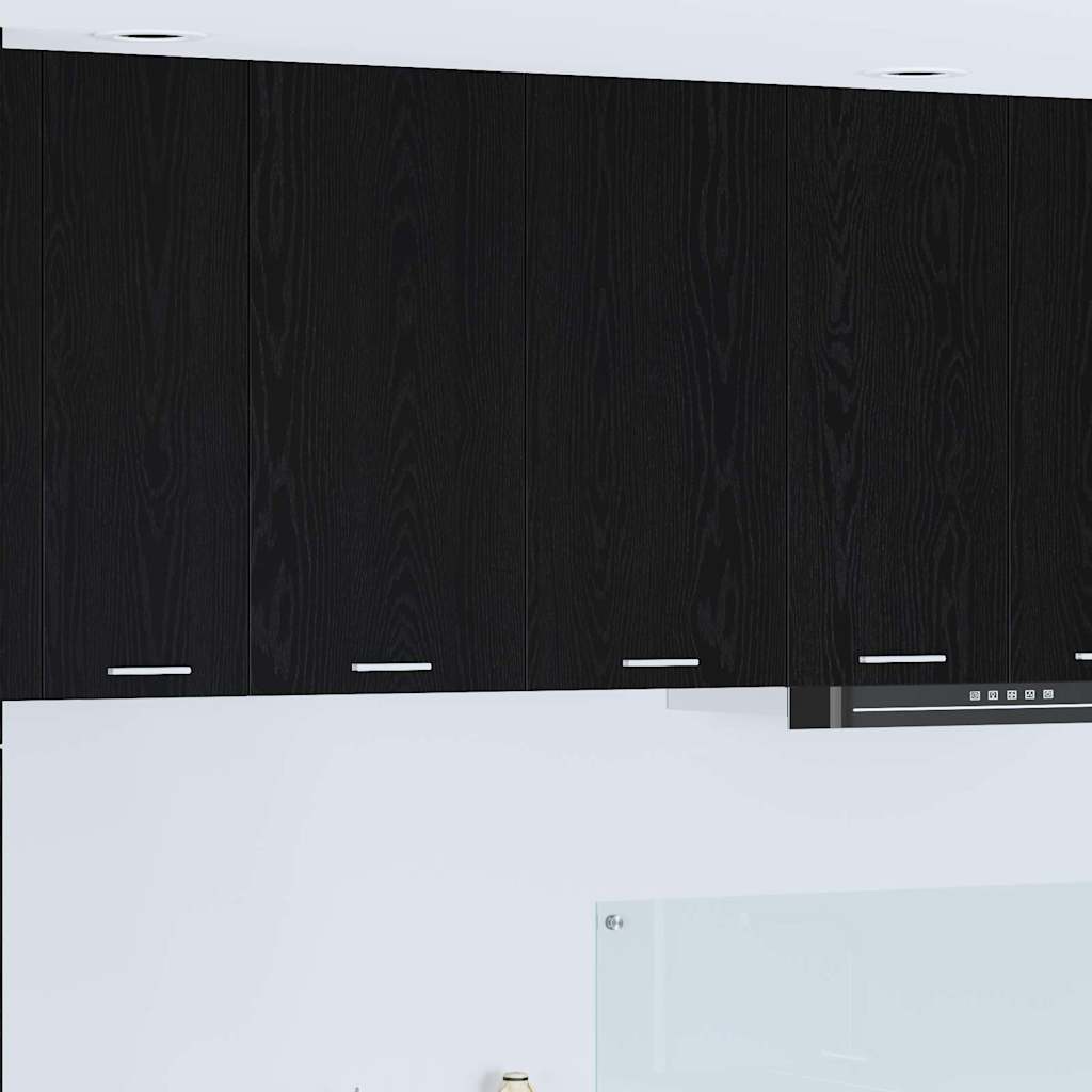 Hengende skap med dør Svart Eik 80 x 31 x 80 cm Konstruert tre