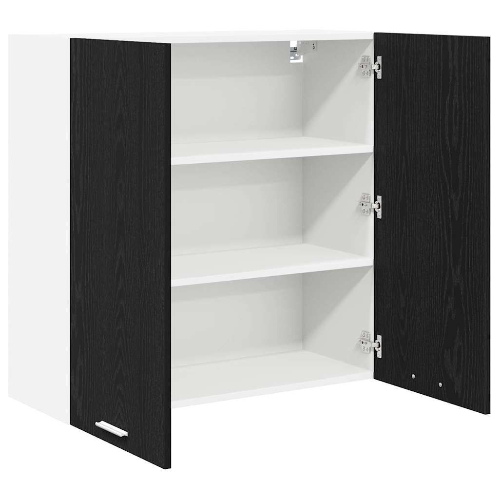 Hengende skap med dør Svart Eik 80 x 31 x 80 cm Konstruert tre