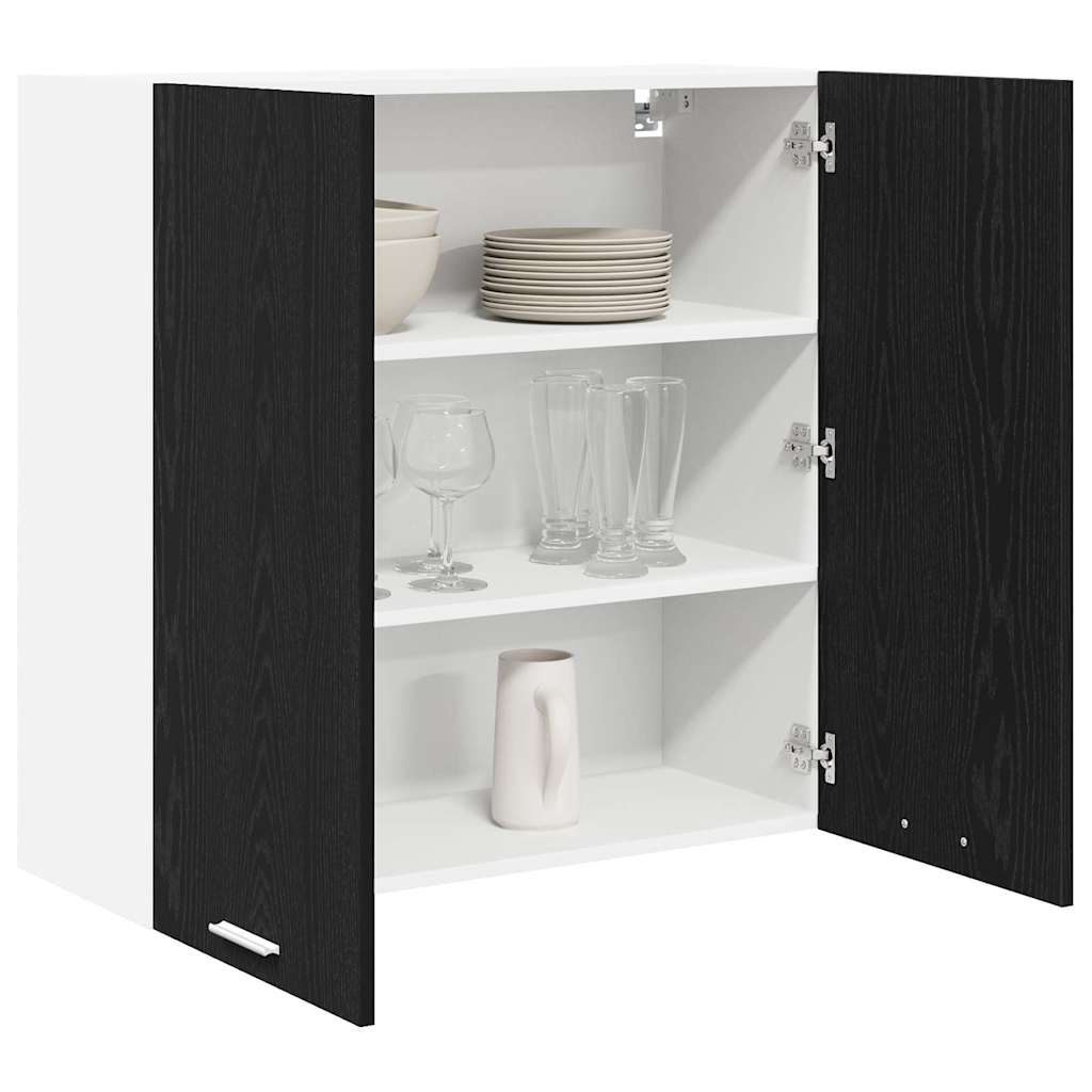 Hengende skap med dør Svart Eik 80 x 31 x 80 cm Konstruert tre