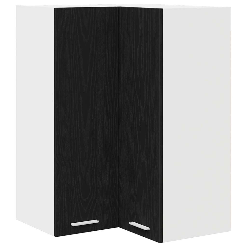 Hengende skap Svart eik og hvit 57 x 57 x 80 cm Konstruert tre