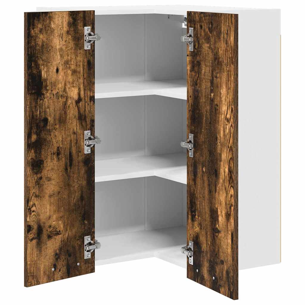 Hengende skap Røkt eik og hvit 57 x 57 x 80 cm Konstruert tre