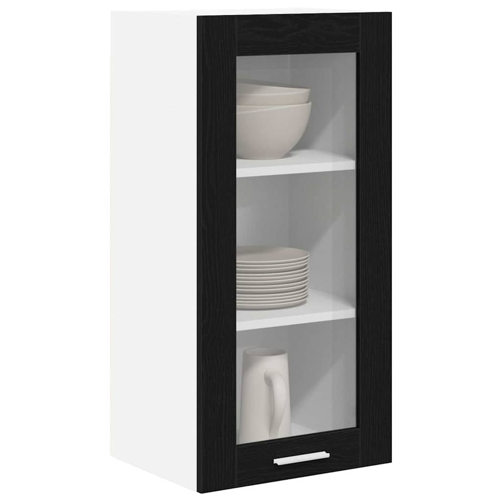 Hengende skap med dør Svart Eik 40 x 31 x 80 cm Konstruert tre