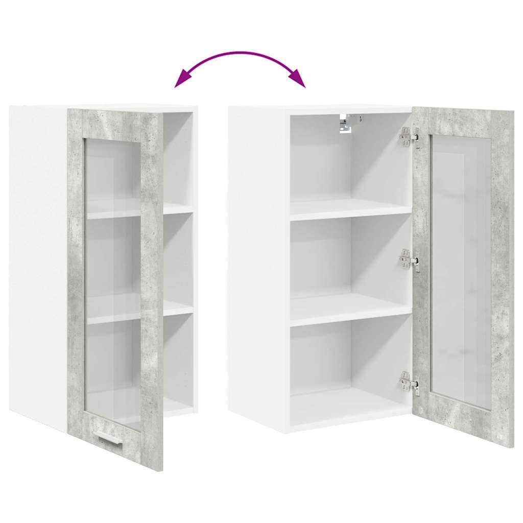 Hengende skap med dør Betonggrå 40 x 31 x 80 cm Konstruert tre