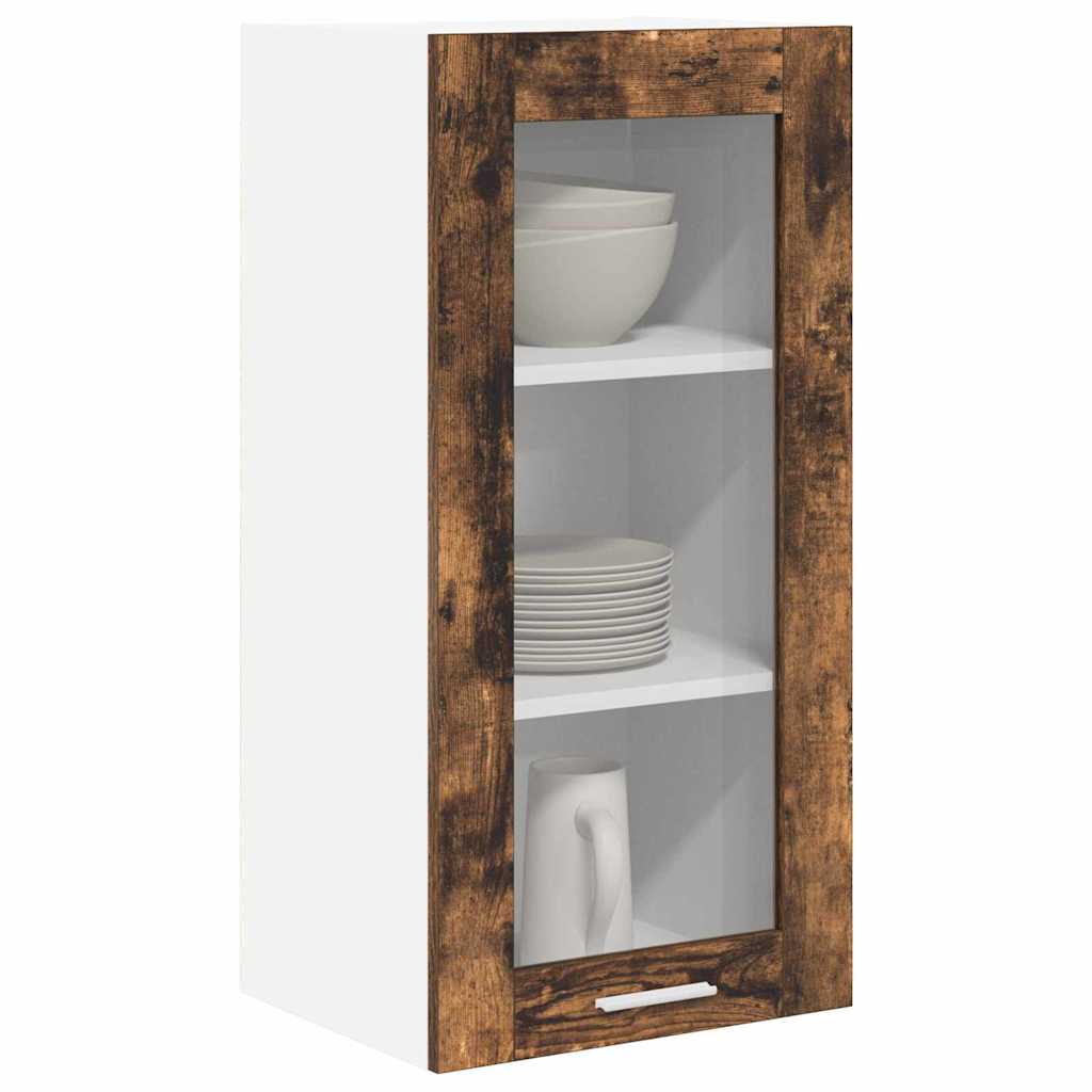 Hengende skap med dør Røkt eik 40 x 31 x 80 cm Konstruert tre