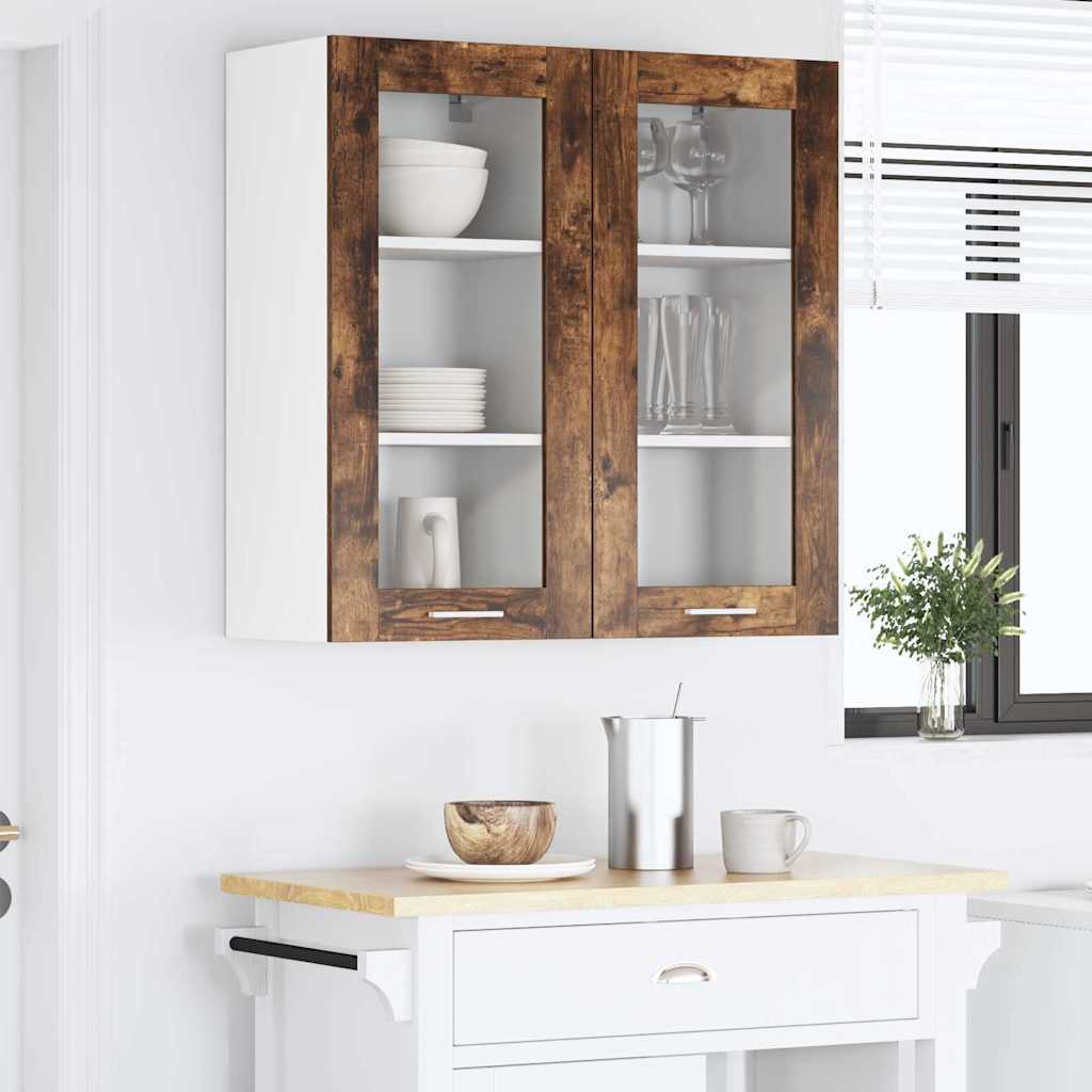 Hengende skap 2 pcs Røkt eik 40 x 31 x 80 cm Konstruert tre