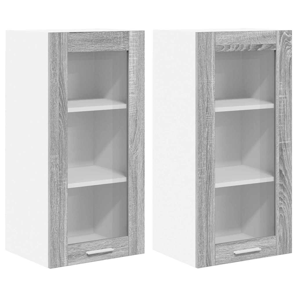 Hengende skap 2 pcs Grå Sonoma 40 x 31 x 80 cm Konstruert tre