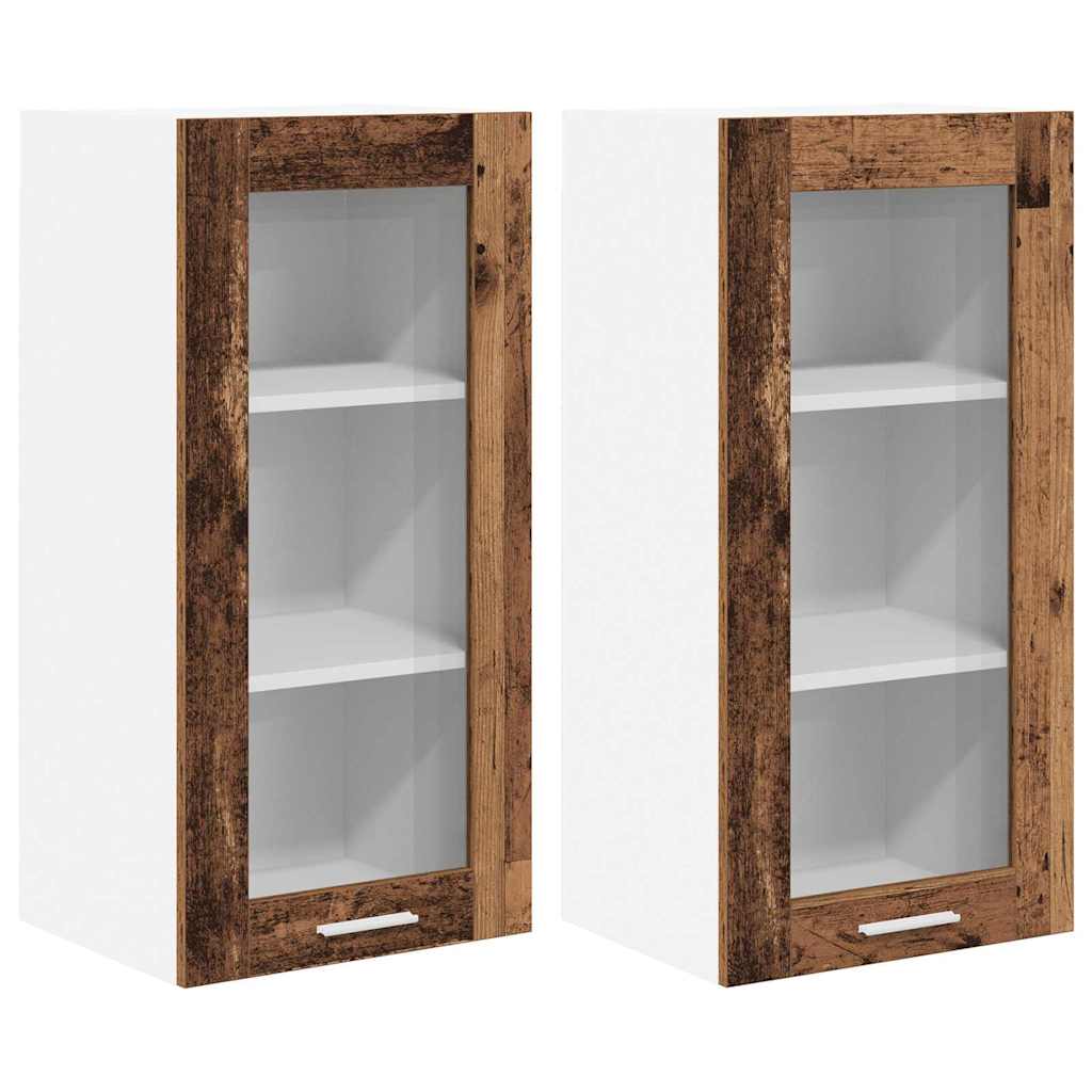 Hengende skap 2 pcs Gammelt tre 40 x 31 x 80 cm Konstruert tre