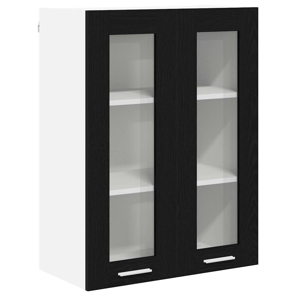 Hengende skap med dør Svart Eik 60 x 31 x 80 cm Konstruert tre