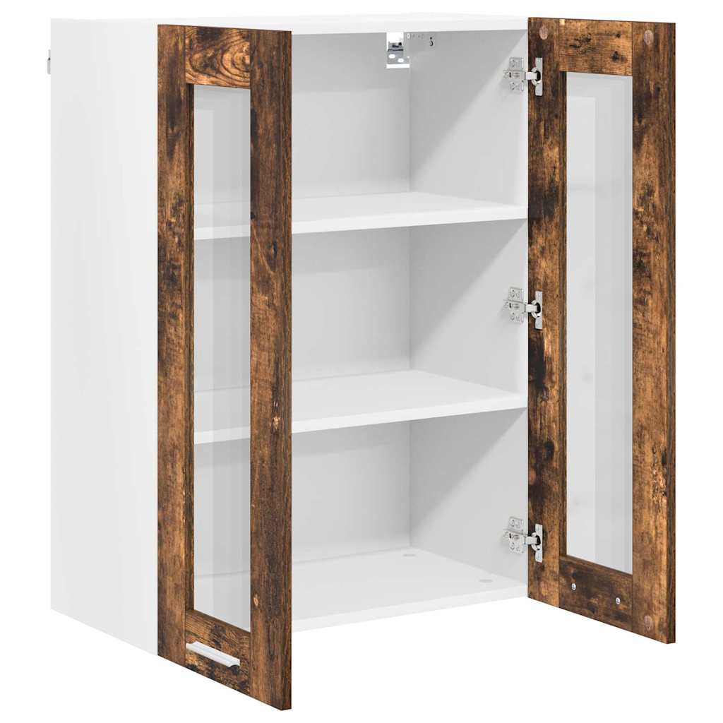 Hengende skap med dør Røkt eik 60 x 31 x 80 cm Konstruert tre