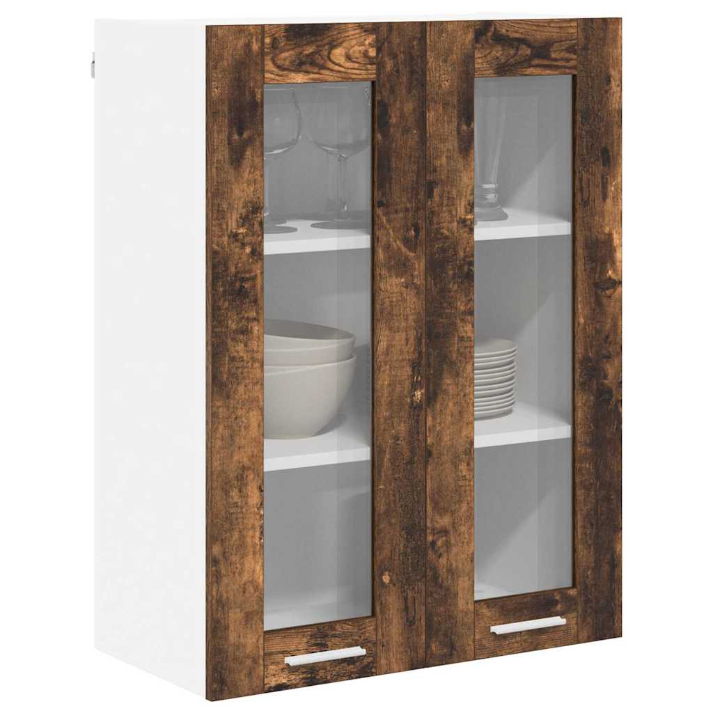 Hengende skap med dør Røkt eik 60 x 31 x 80 cm Konstruert tre