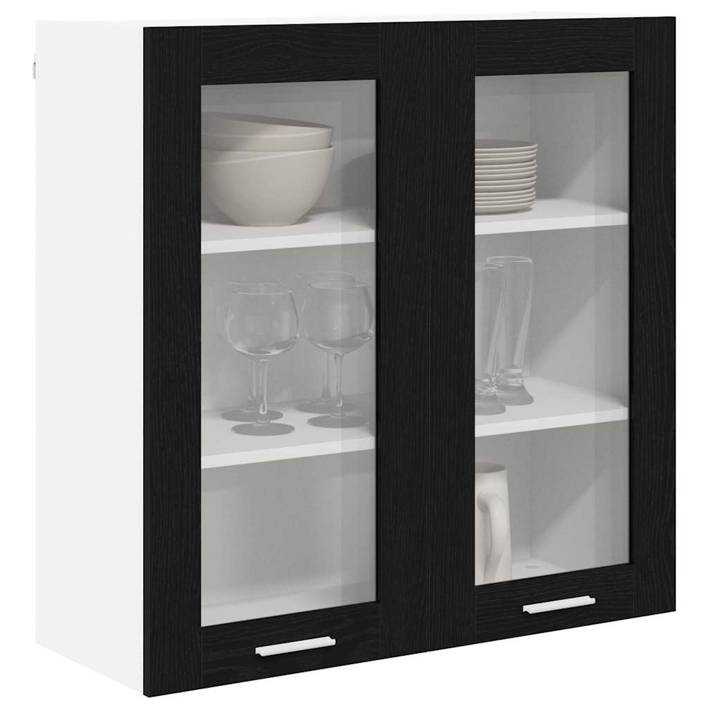 Hengende skap med dør Svart Eik 80 x 31 x 80 cm Konstruert tre